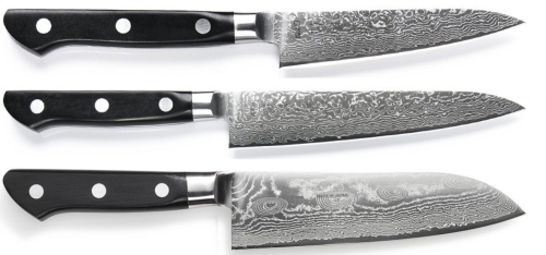 Set de 3 couteaux Japonais en Acier Damas
