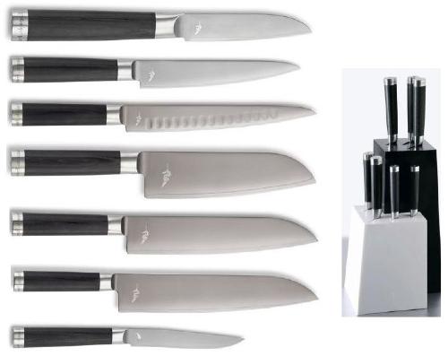Bloc 7 couteaux cuisine japonais Kai Michel Bras