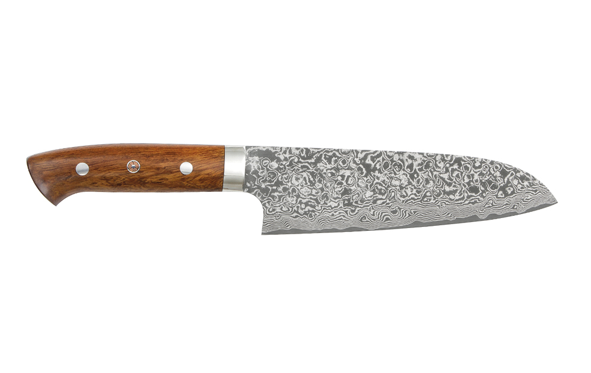 Couteau japonais artisanal SG2 damas de Takeshi Saji - Couteau santoku 18 cm