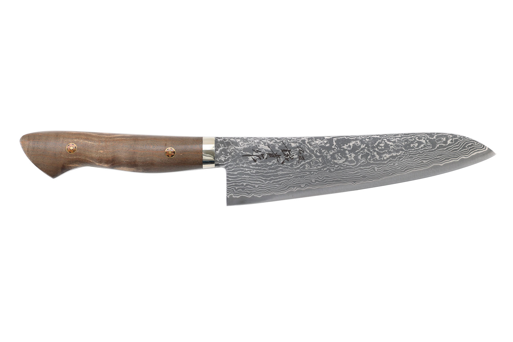 Couteau japonais artisanal Shigeki Tanaka R2 damas - Couteau gyuto 18 cm