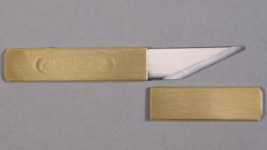 Couteau fixe japonais "Kiri" laiton 7 cm