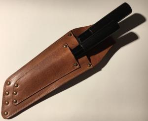 Étui de transport en cuir Crafted 2 couteaux japonais - Cognac
