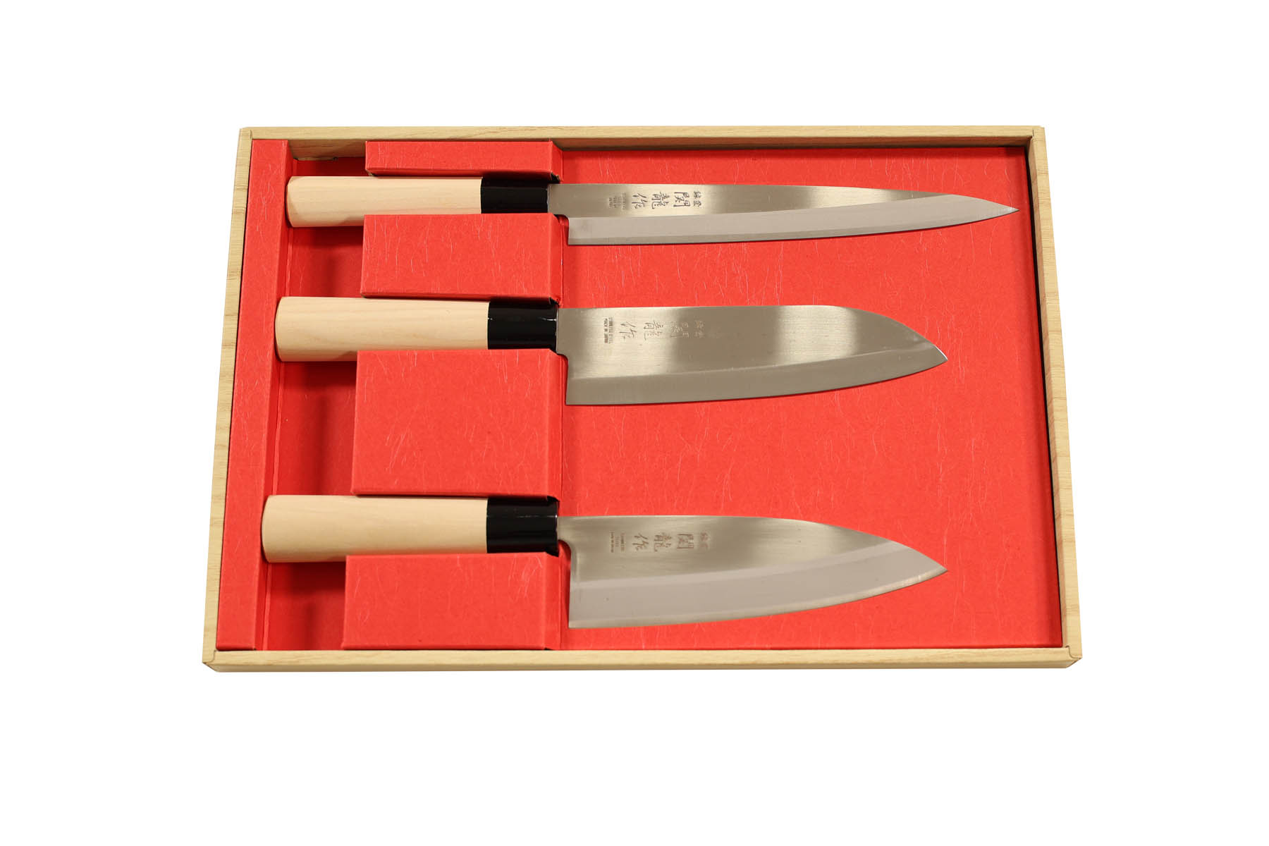 Coffret de 3 couteaux japonais Jaku Tradition