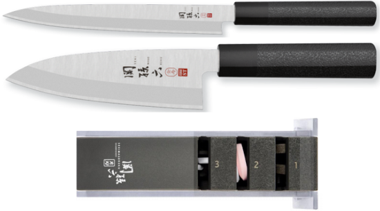 Set de 2 couteaux japonais KAI SEKI MAGOROKU HEKIJU "poisson affûteur" - gaucher