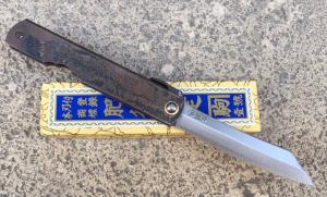 COUTEAU PLIANT JAPONAIS HIGONOKAMI LAITON MARRON