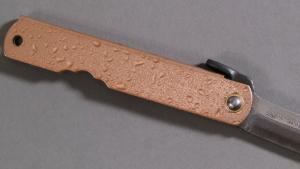 Couteau pliant japonais Higonokami "Goutte d'eau" - rose