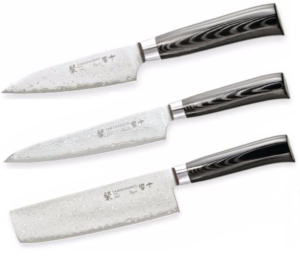Set de 3 couteaux de cuisine Japonais Tamahagane Kyoto "Forme vegan"