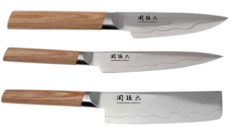 Set de 3 couteaux japonais Kai Seki Magoroku composite "forme végan"