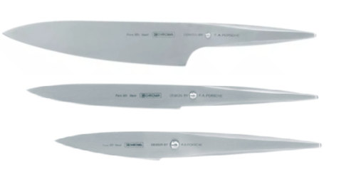 Set de 3 couteaux Japonais Chroma type 301 Design by porsche " forme Européenne"