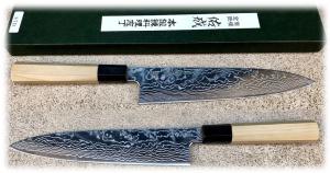 Couteau artisanal japonais Sukenari - Gyuto 240 mm Ginsan Damas