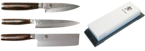 SET DE 3 COUTEAUX JAPONAIS KAI SHUN PREMIER "FORME VÉGAN" ET PIERRE