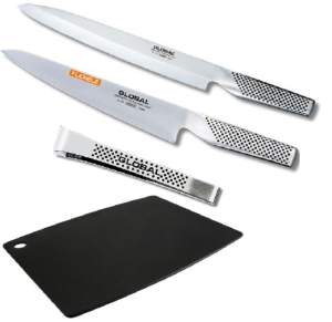 SET DE 3 PIECES JAPONAISES GLOBAL SERIES "POISSON" POUR GAUCHER ET PLANCHE