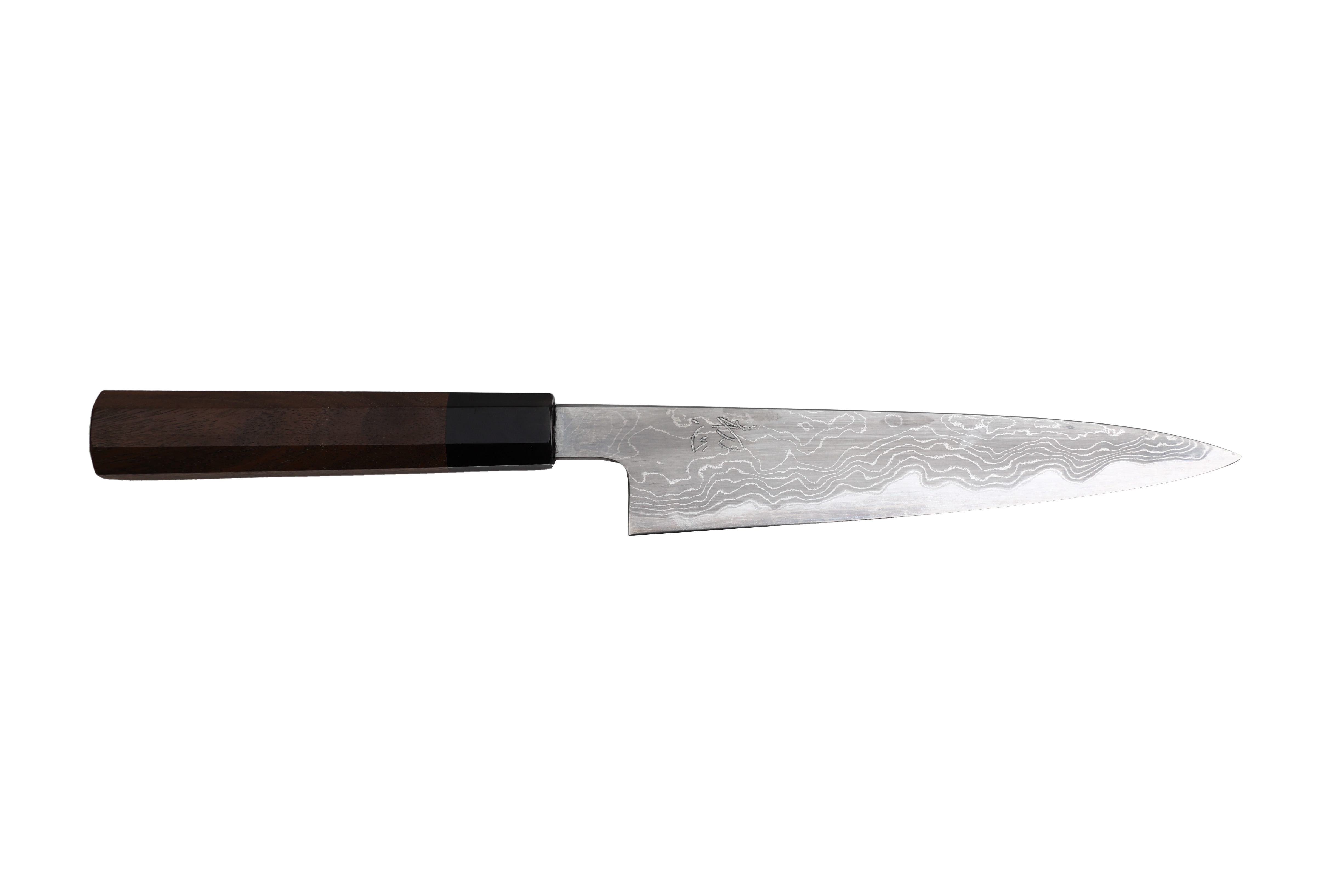 Couteau japonais de Hatsukokoro Blue paper steel damas - Couteau petty 15 cm