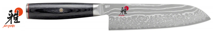 Couteau Nakiri japonais Miyabi 5000FCD lame 17cm damas 48 couches manche  pakkawood