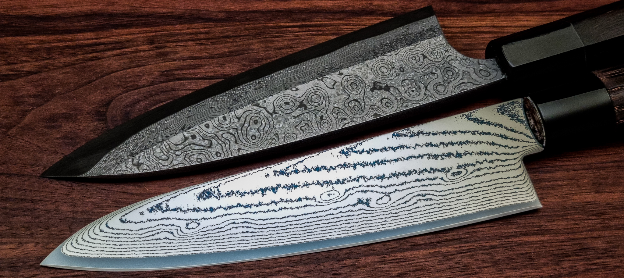 Couteaux japonais à lame damas