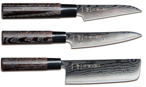Set de 3 couteaux japonais Tojiro Shippu Black forme vegan