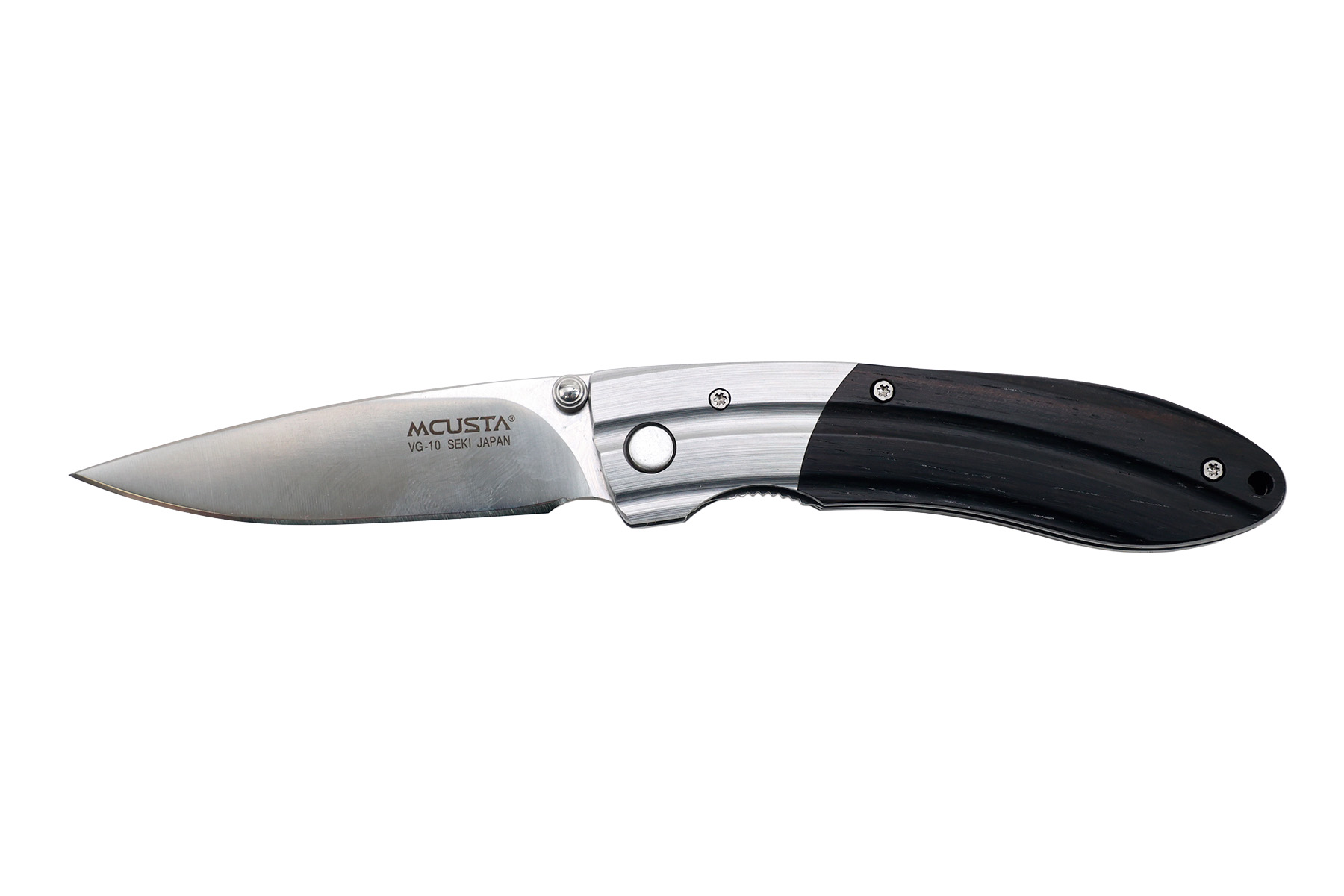Couteau japonais pliant Mcusta - Ripple - manche en acier inox et cocobolo 10 cm