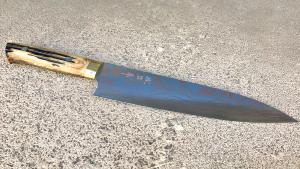 Couteau artisanal "Rainbow Damascus" de Takeshi Saji - Gyuto 210 mm