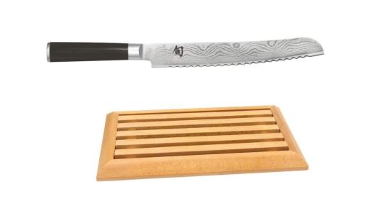 Couteau japonais à pain Kai Shun Classic Damas + planche à découper en hêtre offerte