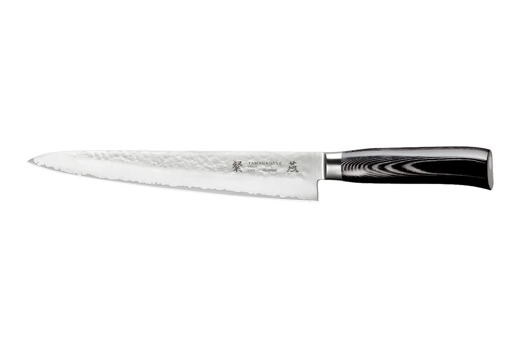 Couteau japonais Tamahagane Tsubame Hammered - Couteau sujihiki 24 cm