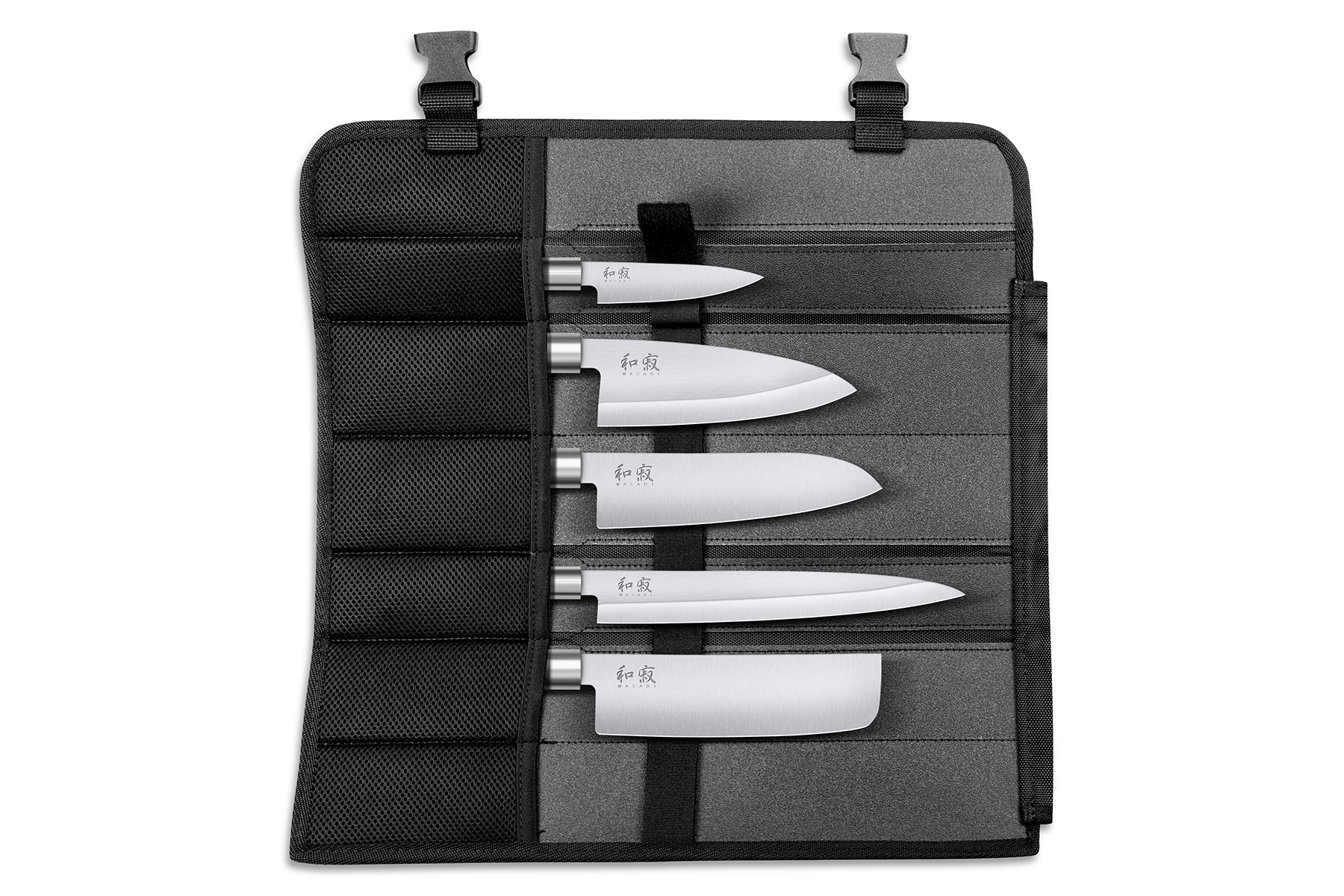 Coffret 3 Couteaux Japonais Universel 10 cm Universel 15 cm et Chef 20 cm  Wasabi Black Kai :achat, vente - Cuisine Addict