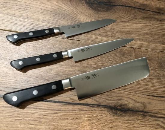 Set de 3 couteaux japonais Jaku Forgé forme vegan