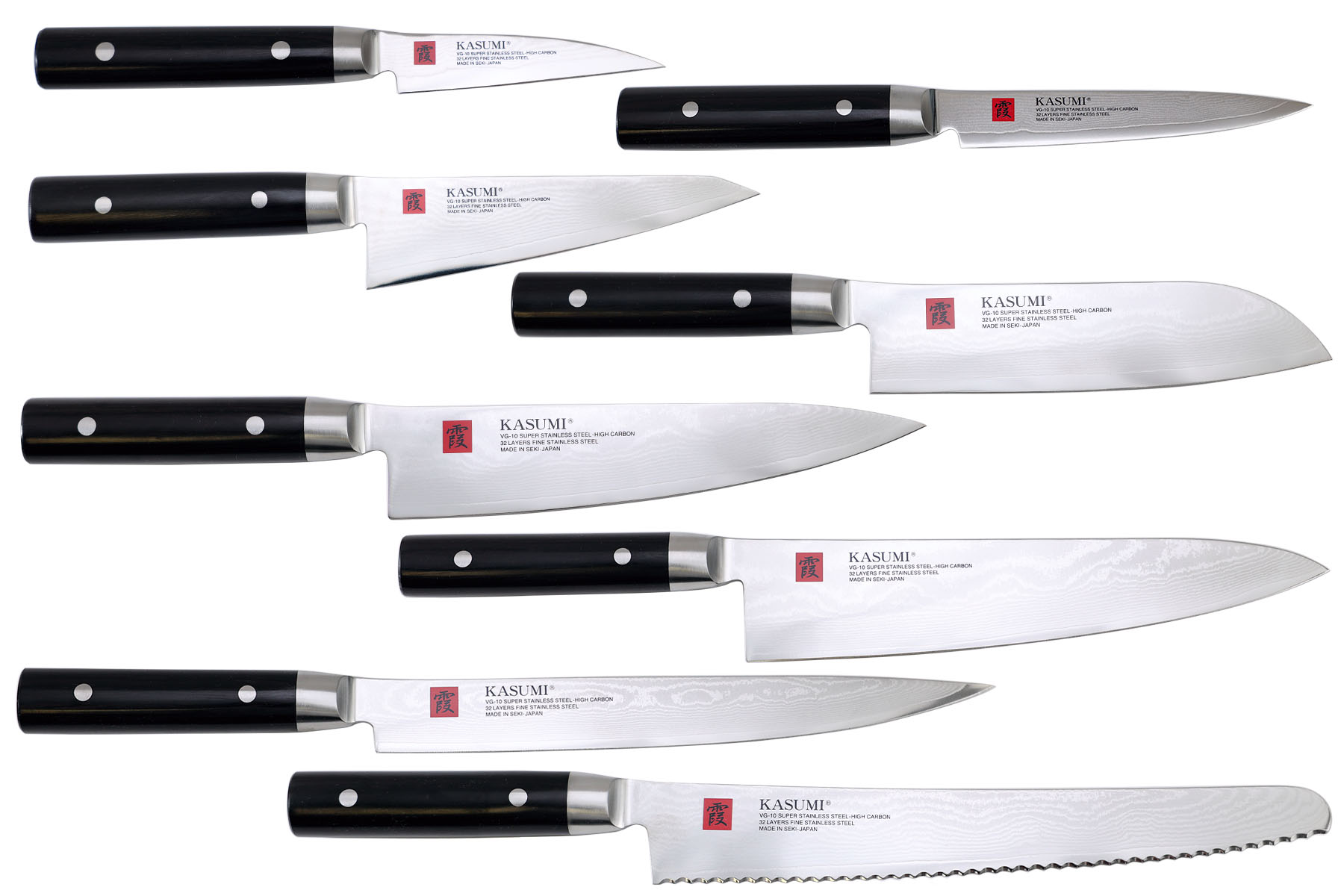 Offre sur gamme de couteaux japonais Kasumi Damas - 8 couteaux japonais