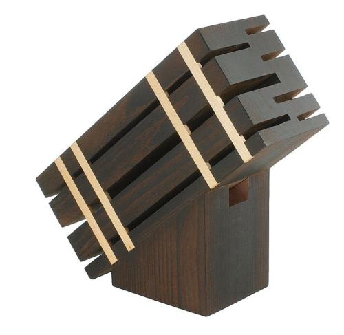 Bloc de rangement de couteaux japonais en hêtre échauffé
