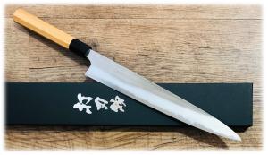 COUTEAU JAPONAIS ARTISANAL DE NAOKI MAZAKI - SUJIHIKI 28 CM