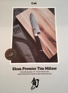SET SHUN PREMIER TIM MÄLZER SANTOKU + ÉTUI + PLANCHE