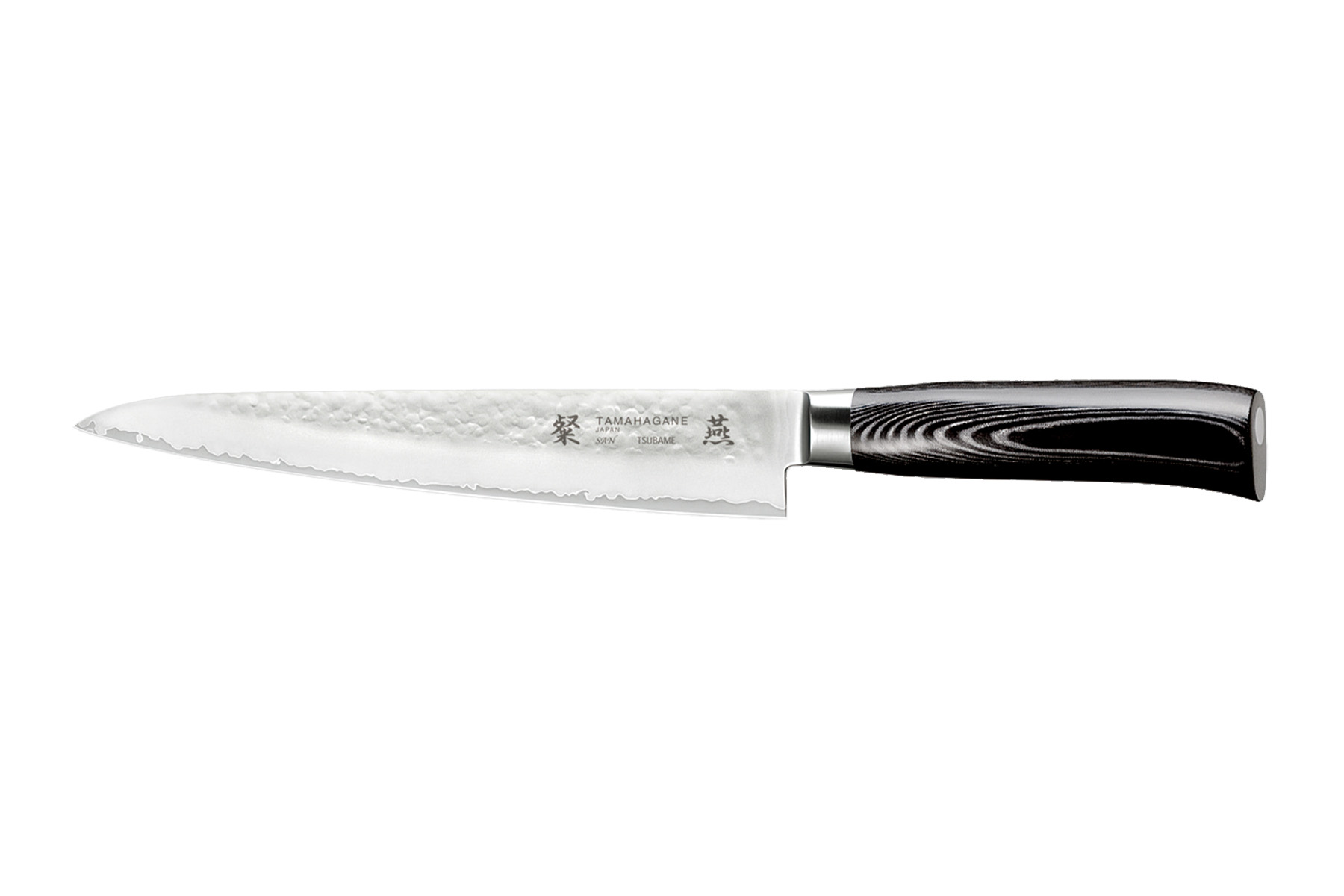 Couteau japonais Tamahagane Tsubame Hammered - Couteau sujihiki 21 cm