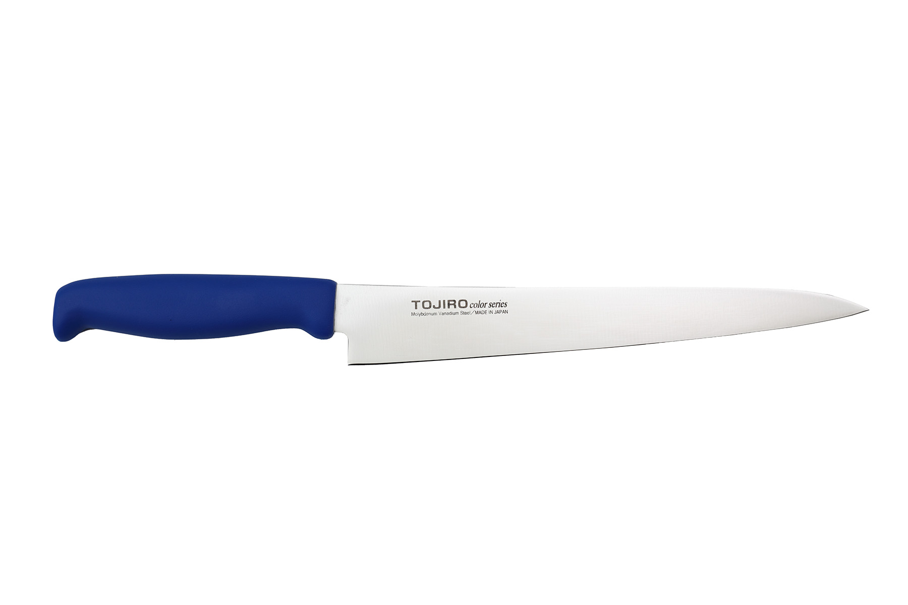 Couteau japonais Tojiro Color bleu - Couteau trancheur 24 cm
