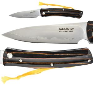 Couteau japonais Mcusta - manche 11 cm stamina noir et rainures jaunes