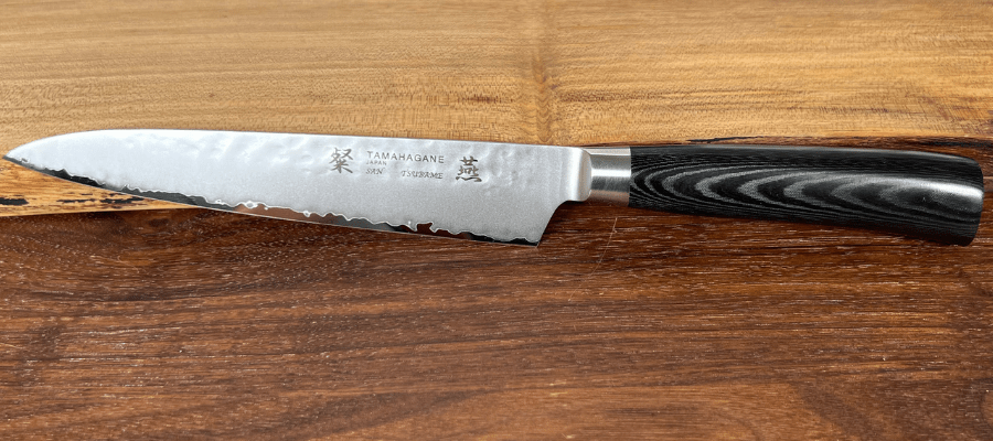 Couteau de cuisine japonais Tamahagane Tsubame Hammered