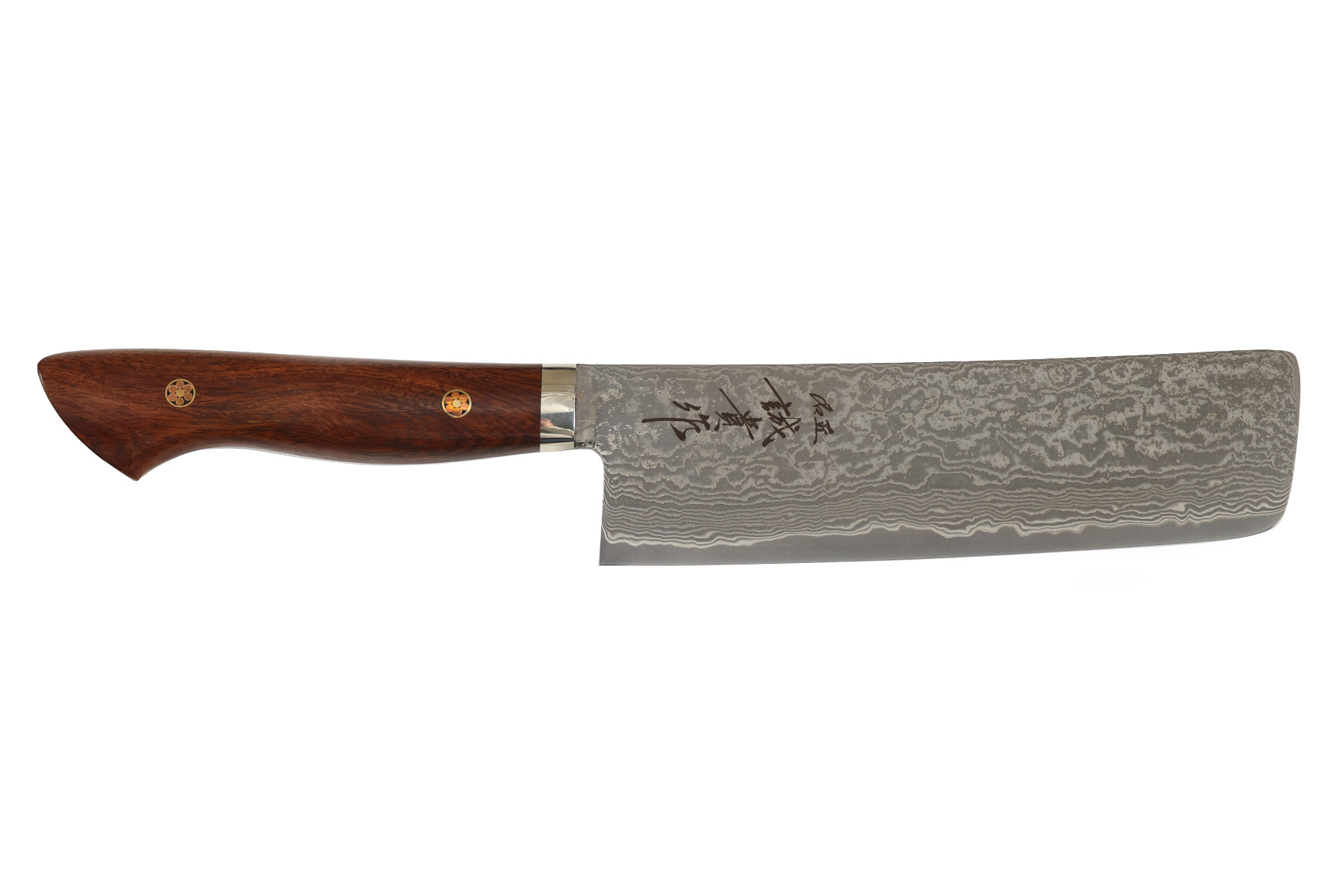 Couteau japonais artisanal Shigeki Tanaka SG2 damas - Couteau nakiri 17 cm