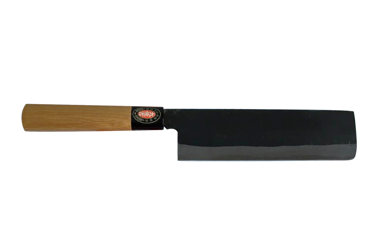 Couteau japonais artisanal Kyusakichi - Couteau nakiri 17 cm manche en zelkova