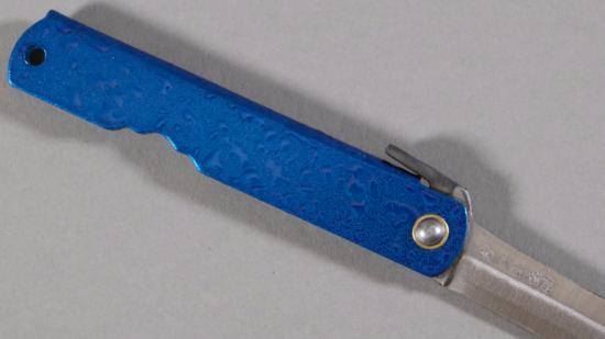 Couteau pliant japonais Higonokami "Goutte d'eau" - bleu