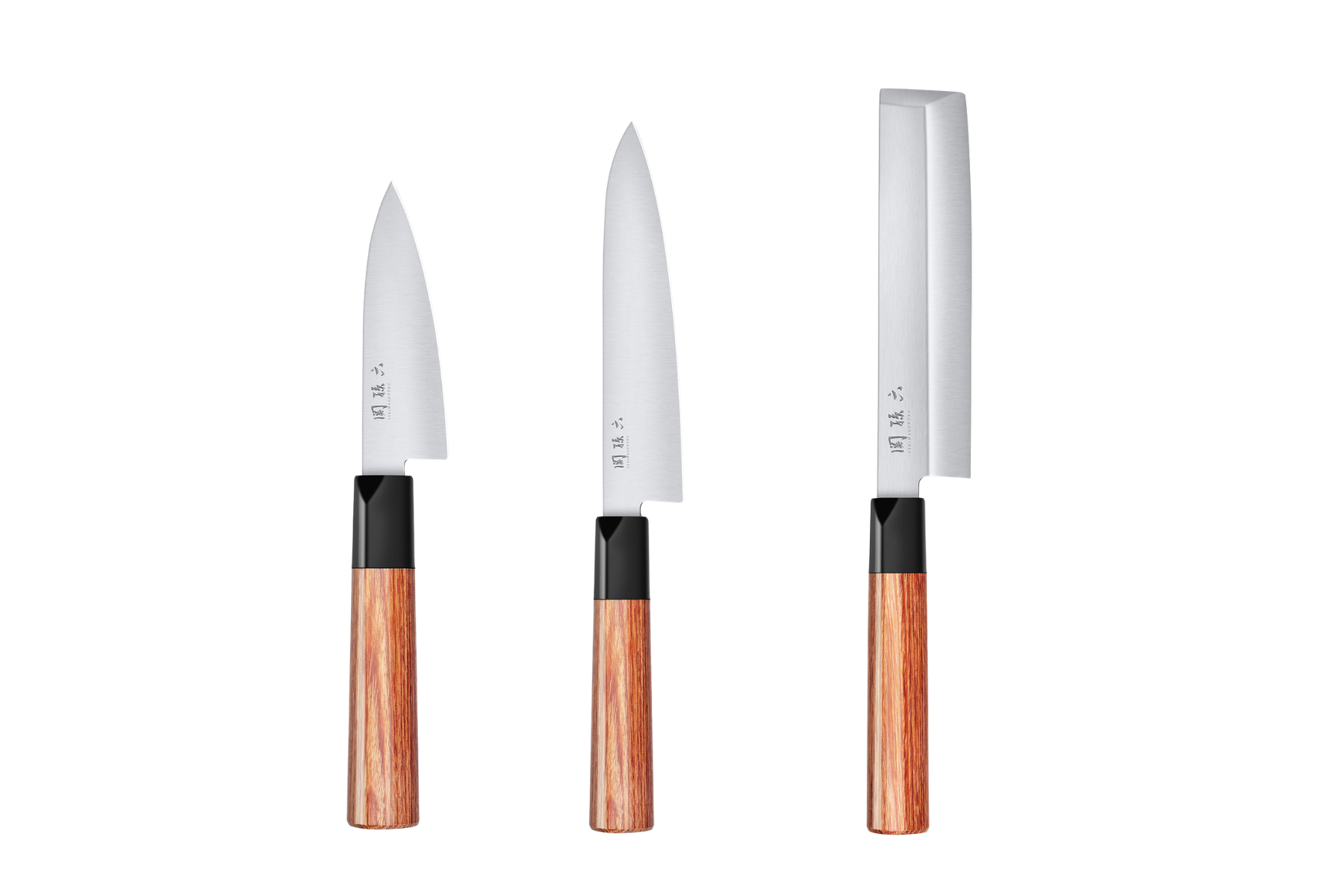 Set de 3 couteaux japonais Kai Seki Magoroku Red Wood - 3 couteaux japonais pour légumes