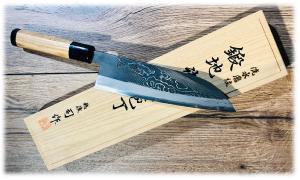 COUTEAU ARTISANAL JAPONAIS DE TSUKASA HINOURA RIVER JUMP - SANTOKU 165 MM