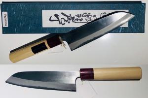 COUTEAU JAPONAIS ARTISANAL DE SHINJI FUJISHITA - SANTOKU 17 CM - RED