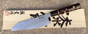 COUTEAU JAPONAIS ARTISANAL URUSHI HOCHO SANTOKU 165 MM