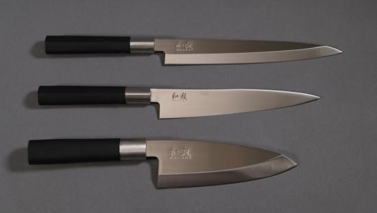 Set de 3 couteaux japonais Kai Wasabi Black - Spécial poisson