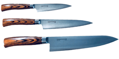 Set de 3 couteaux japonais Tamahagane San - forme européenne