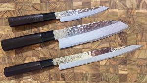 Set de 3 couteaux japonais Jaku Hammered type japonais