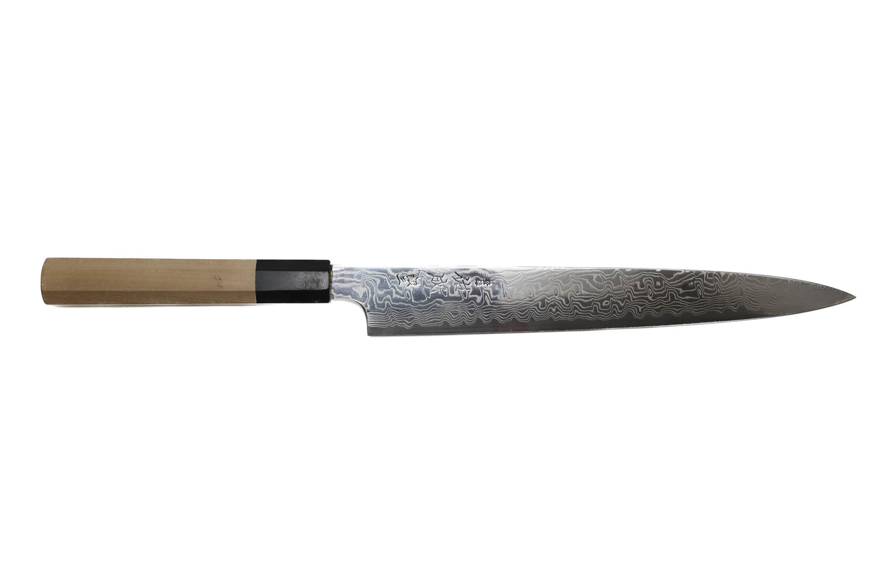 Couteau japonais artisanal Sukenari - Couteau sujihiki 27 cm Ginsan damas