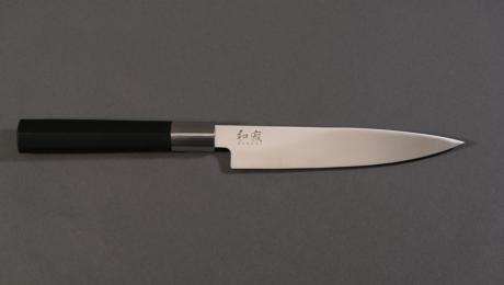 Set de 3 couteaux de cuisine Kai Wasabi Black "forme européenne" et pierre