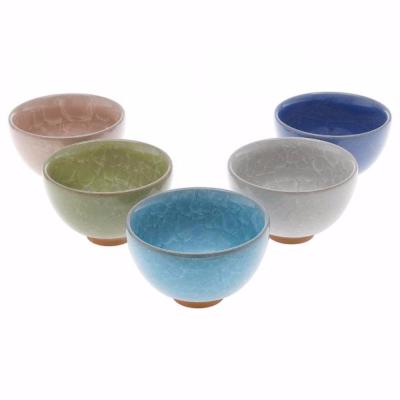 LOT DE 5 TASSES A THE JAPONAISE CRAQUELE