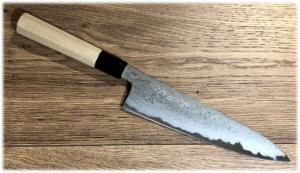 COUTEAUX JAPONAIS ARTISANAL - SAKAI KIKUMORI - GYUTO 24 CM - ACIER BLUE PAPER STEEL DAMAS