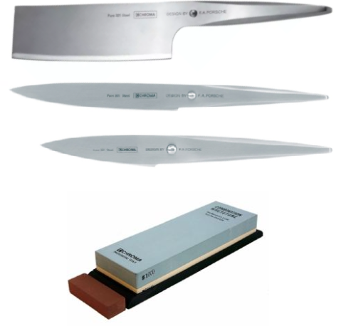 SET DE 3 COUTEAUX JAPONAIS CHROMA TYPE 301 DESIGN BY F.A. PORSCHE "FORME VEGAN" PIERRE