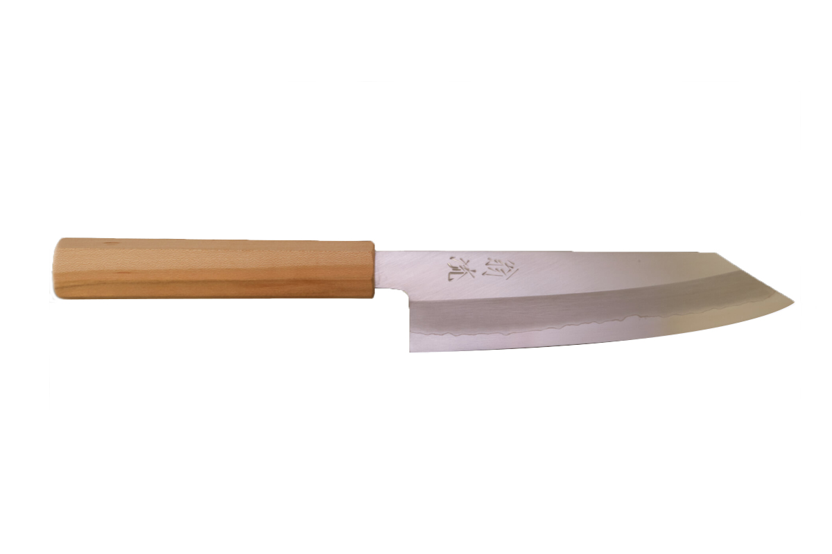 Couteau japonais artisanal Fukui Oul Ginsan - Santoku 18 cm